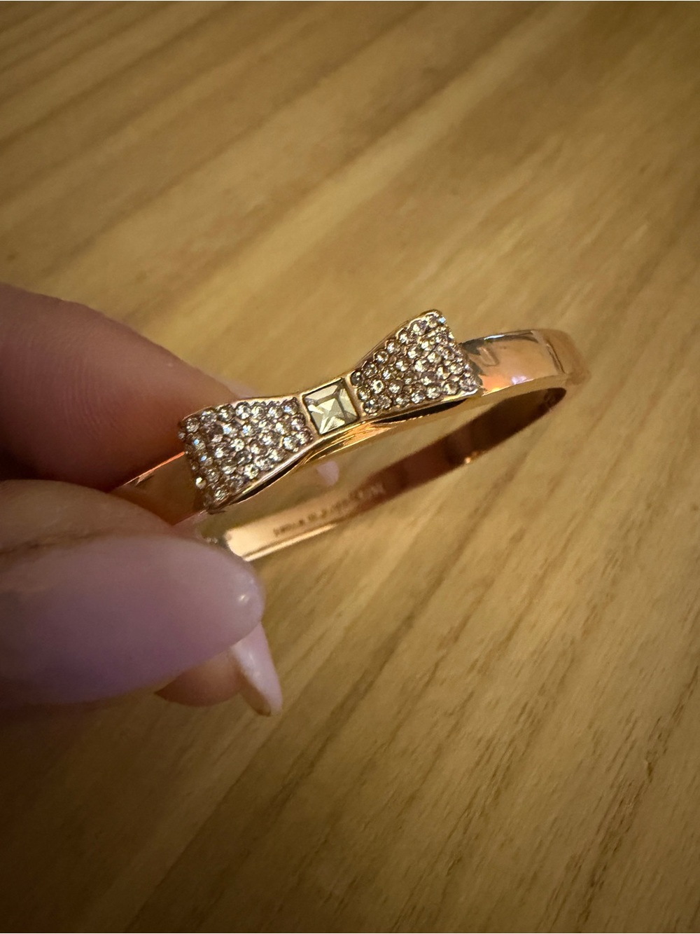 kate spade Rose Gold Bow Pavé Crystal Bangle